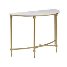 Bordeaux White Marble Gold Semicircle Console Table Metal Console Table Console Table White Marble Table