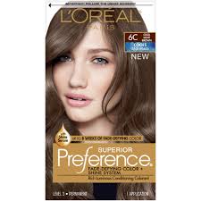 L Oreal Paris Superior Preference Fade Defying Shine Permanent Hair Color 6c Cool Light Brown 1 Kit Walmart Com Walmart Com