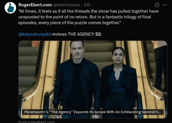 The Agency] "The Agency" is back for season 2, and if you liked the first  season, you'll like this one too. If for some reason you didn't like last  season, well ...