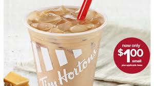 Tim hortons guest services to obtain the most • iced coffee (chocolate milk) 380 ml 80 0.5 0.3 0 0 80 16 0 12 2 2 0 6 0 60 ingredient substitutions, recipe revisions. Tim Hortons Small Caramel Iced Coffee Only 1