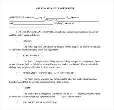 Art Consignment Agreement Template Templates Business Template Job Application Template