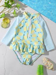 5% coupon applied at checkout. Baby Girl Lemon Print Ruffle One Piece Swimsuit Shein Asia