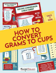 Knowing how to convert cups to ounces will tremendously help a cook of any skill level. Recipe This How To Convert Grams To Cups