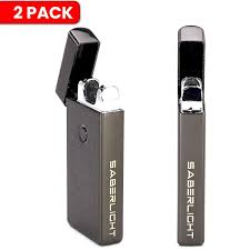 Saberlight 2 Pack Rechargeable Flameless Plasma Beam Lighter Electric Lighter Plasma Lighter Lovely Novelty Electric Lighter Lighter Plasma