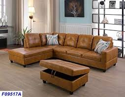 Amazon Com Lifestyle Furniture Left Facing 3pc Sectional Sofa Set Faux Leather Ginger Lsf09517 Faux Leather Sectional Faux Leather Sofa Leather Sectional Sofa