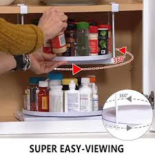 The shelf can hold a cookbook, plastic wrap, or salt and pepper. Rotary Shelf Storage Rack Rotating Storage Shelf Seasoning Storage Box Kitchen Spice Organizer Rack Kitchen Accessories Bathroom Shelves Aliexpress