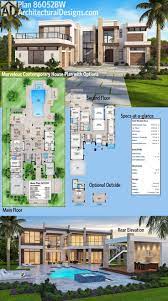 Our home plans offer the most diverse house plan architectural drawings and floor plans available today and are being used by homeowners and builders throughout the world. Modern House Plans Check Out That Deck Over The Garage In Architectural Designs Luxury House Plan 8 Dear Art Leading Art Culture Magazine Database