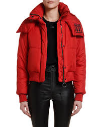 Ajh Off White Red Puffer Jacket Hrdsindia Org