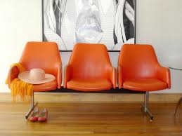 10 Off Vintage Retro Orange Airport Or Gang Chairs Lobby Etsy Furniture Design Modern Blue Dining Room Chairs Seating