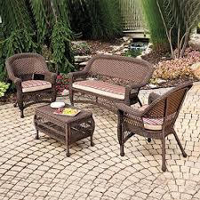 Wilson Fisher Outdoor Patio Furniture Set Indoor Outdoor Resin Wicker 4 Pc Key West With Cushions 730 62 Outdoor Patio Furniture Sets Patio Wicker Patio Set