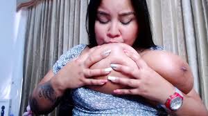 Harmony bounces huge Latina boobs and sucks nipples