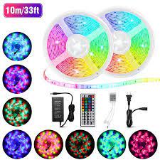 Led Strip Lights Eeekit 32 8 Ft Rgb Led Light Strip Rope Light 600 Led 3528 Smd 44 Key Ir Remote 12v 5a Power Supply Walmart Com Cheap Led Lights Flexible Led Light Led Lights
