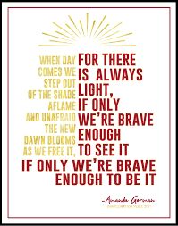 Gorman is an american poet and activist. Amazon Com Inspirational Amanda Gorman The Hill We Climb Quote Print Printchicks Inaugural Wall Art Decor Posters 8x10 Red Gold Shimmer Handmade