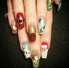 Christmas Santa Reindeer Snowman Coffin Acrylic Nails Cute Christmas Nails Christmas Nails Acrylic Xmas Nails
