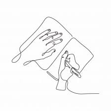 Continuous One Line Drawing Of Hand Writing With A Pen On Paper Vector Illustration Hand Drawn Minimalism Illustration Drawing Outline Png And Vector With Tr In 2020 Line Drawing How To