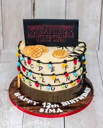 Dortik Podle Serialu Stranger Things Strangerthings Strangerthingscake Waffles Christmaslights Livingroom Alphabet E Stranger Things Birthday Instagram Posts