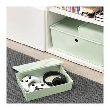 Kuggis Storage Box With Lid Light Green Width 10 Buy Online Or In Store Ikea Storage Boxes With Lids Ikea Storage Ikea