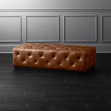 Its bottom can be used as a convenient shelf. Saddle Leather Tufted Ottoman Reviews Cb2