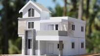 Modern architecture villa model out of cardboard