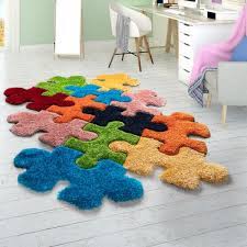 Zahlen, eva schaumstoff spielteppich bxt 180x180 cm, bunt. Hochflor Teppich Cut Out Design Puzzle Optik Teppichcenter24