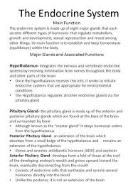 The Endocrine System Major Glands And Associated Functions Hypothalamus Integrates The Nervous And Vertebrate Endo In 2020 Endocrine System Ovarian Follicle Endocrine