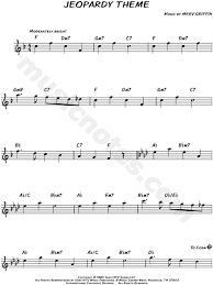 Jeopardy Theme From Jeopardy Sheet Music Leadsheet In F Major Transposable Download Print Sheet Music Flute Sheet Music Jeopardy Theme Song