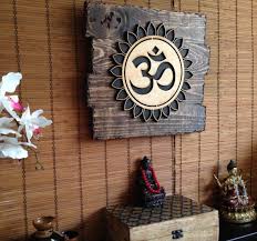 Wall Art Om Symbol Wood Wall Art Home Decor By Yvonnesayershome Wood Wall Art Wall Hanging Wall Art