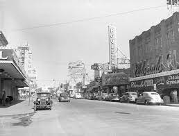 Fremont St Las Vegas C 1948 Eldorado Club Delightfully Cooled Refrigerated Las Vegas News Bureau Left To Right 30 Ford Old Vegas Vegas Baby Vegas