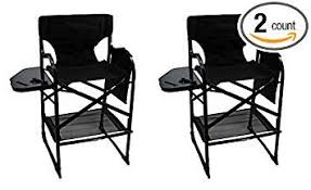 World Outdoor Products Two Pack Professional Edition Tall Directors Chairs With Side Table Built In Cup And New Cellpho Directors Chair Chair Camping Furniture