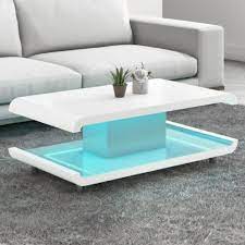 A white gloss coffee table makes a unique statement with its bright color and shiny finish, and these quirky coffee tables go with a variety of colors and decorative styles. White High Gloss Coffee Table With Multi Colour Led Lighting Coffee Table White White Gloss Coffee Table Coffee Table