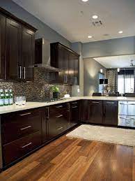 Do you suppose blue kitchen walls dark cabinets seems to be nice? Slate With Dark Wood Lighter Floor Easy Kitchen Updates Updated Kitchen Espresso Kitchen Cabinets