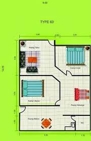 Memiliki tiga tempat tidur bukan berarti anda harus mengorbankan kenyamanan bersantai di 1. 42 Gambar Dan Denah Rumah Minimalis Type 60 Denah Rumah Rumah Minimalis Desain Rumah