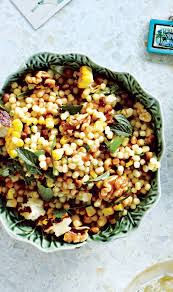 Corn And Fregola With Grilled Halloumi Cheese Recipe Grilled Halloumi Halloumi Cheese Recipes Recipes