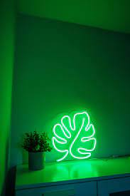 monstera leaf green plant led neon light lamp sign custom etsy in 2021 neon signs neon monstera leaf