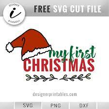 Download Free Svg Png My First Christmas With Santa Hat