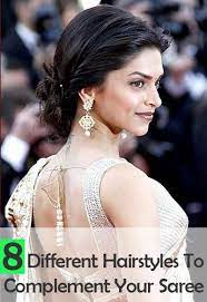 20 Divine Hairstyles To Complement Your Saree Deepika Hairstyles Saree Hairstyles Deepika Padukone Saree