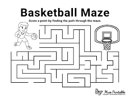 free printable basketball maze download it at https museprintables com do sports activities for kids math preschool 