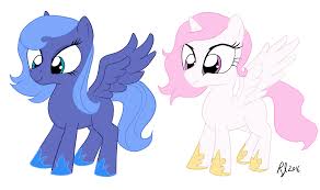 1000 years prior to the series setting, luna became jealous of celestia when the ponies shunned her nights but enjoyed the day. Baby My Little Pony Princess Celestia And Luna Novocom Top