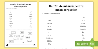 Scara unitatilor de masura pentru lungime. UnitÄÈi De MÄsurÄ Pentru MasÄ DescoperÄ EgalitÄÈile FiÈÄ De