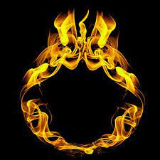 Blue Flame Burning Ring Of Fire Latar Belakang Pecahan Png