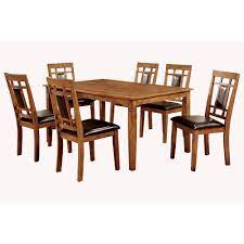 Spice up your dining room space with the evendale table and chair set by red barrel studio®. William S Home Furnishing Freeman I 7 Piece Light Oak Transitional Style Dining Table Set Cm3502t 7pk The Home Depot