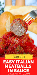 This easy and authentic italian meatball recipe is served up with a rich tomato sauce. Easy Italian Meatballs In Sauce Recipe Big Bear S Wife