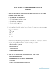 Waktu ujian akan tampil di layar; Soal Ukg Guru Sd Paket 1 Pdf