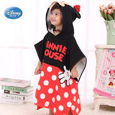 Kids always want after bath time with their cartoon friends. Disney Red Black Mickey Minnie Mouse Hooded Bath Towel With Snap Button Baby Girls Boys Cloak Bath Towel Cotton 60x140cm Towels Aliexpress