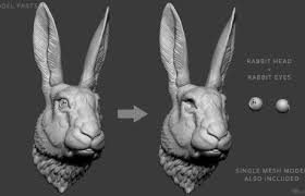 Hare Rabbit Head 3d Model For 3d Printing Digital Sculpting By Voronart Sculpture Rabbit Sculpture Rabbit Head