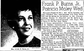 Patricia Maley and Frank P Burns Jr Wedding Announcement