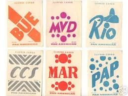 Pan Am Baggage Tags Vintage Airline Posters Typography Logo Inspiration Graphic Design Branding
