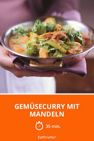 Gemusecurry Mit Mandeln Rezept Gemuse Curry Lebensmittel Essen Mandeln