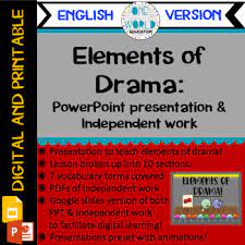 Elements Of Drama Powerpoint Lesson And Practice Work English Version