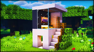 How to build a small modern house tutorial (#11) #rabbithouses Small Modern House By U Randomsteveguyyy Minecraft Small Modern House Easy Minecraft Houses Cute Minecraft Houses